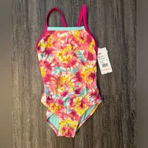 Speedo youth tie-dye one-piece swimsuit